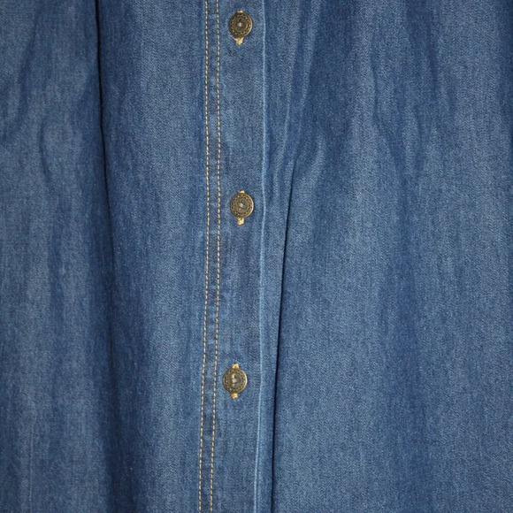Anthony Richards Denim Button Up Front 100% Cotton Modest Women's Skirt 14P - Picture 5 of 15